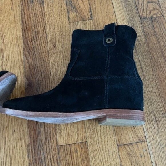 Cole Haan Zillie Black Western Suede Booties Stacked Block Heel Women’s Size 7.5 - Picture 5 of 13